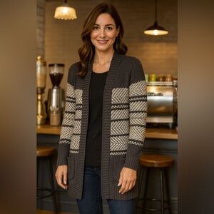 Women's Bob Timberlake Long Cardigan Sweater Cable Knit Size Small